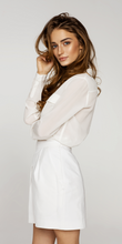 Load image into Gallery viewer, CASEY CROSS BACK LAVENDER WHITE SKATER DRESS