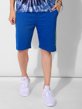 Load image into Gallery viewer, "RESTRICTED" solid print persian blue basic shorts